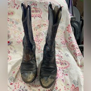 Men’s Black Leather Cowboy Boots